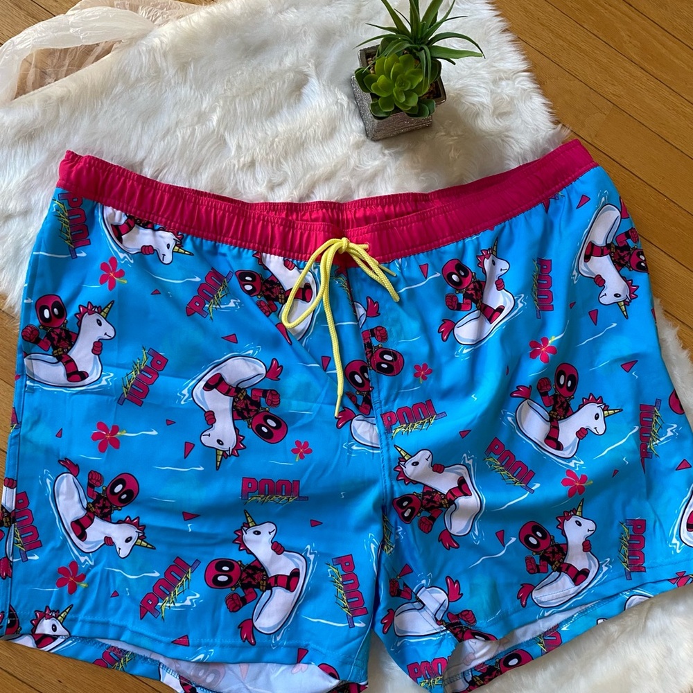Marvel Red and White Swim Shorts